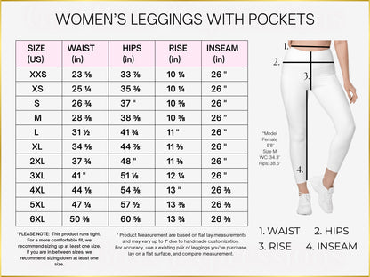Women's AOP Leggings Size Guide